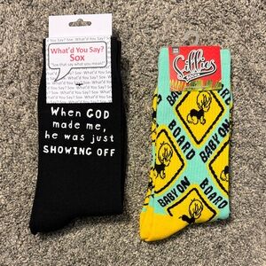 Socks - Yellow and Blue Fun Design